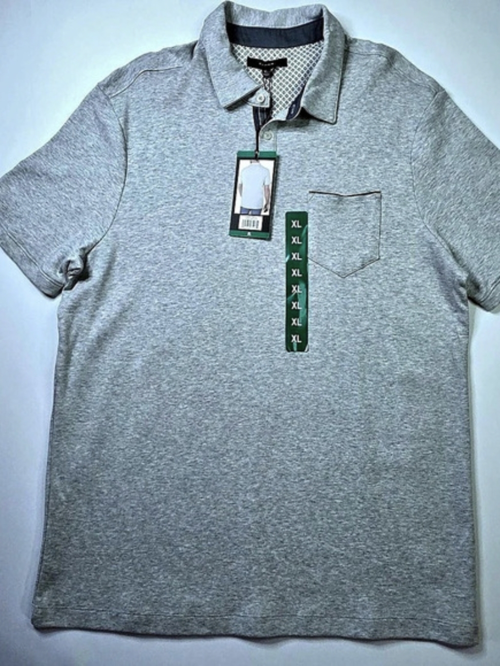Tahari Men's Cotton Polo Shirt in Gray XL